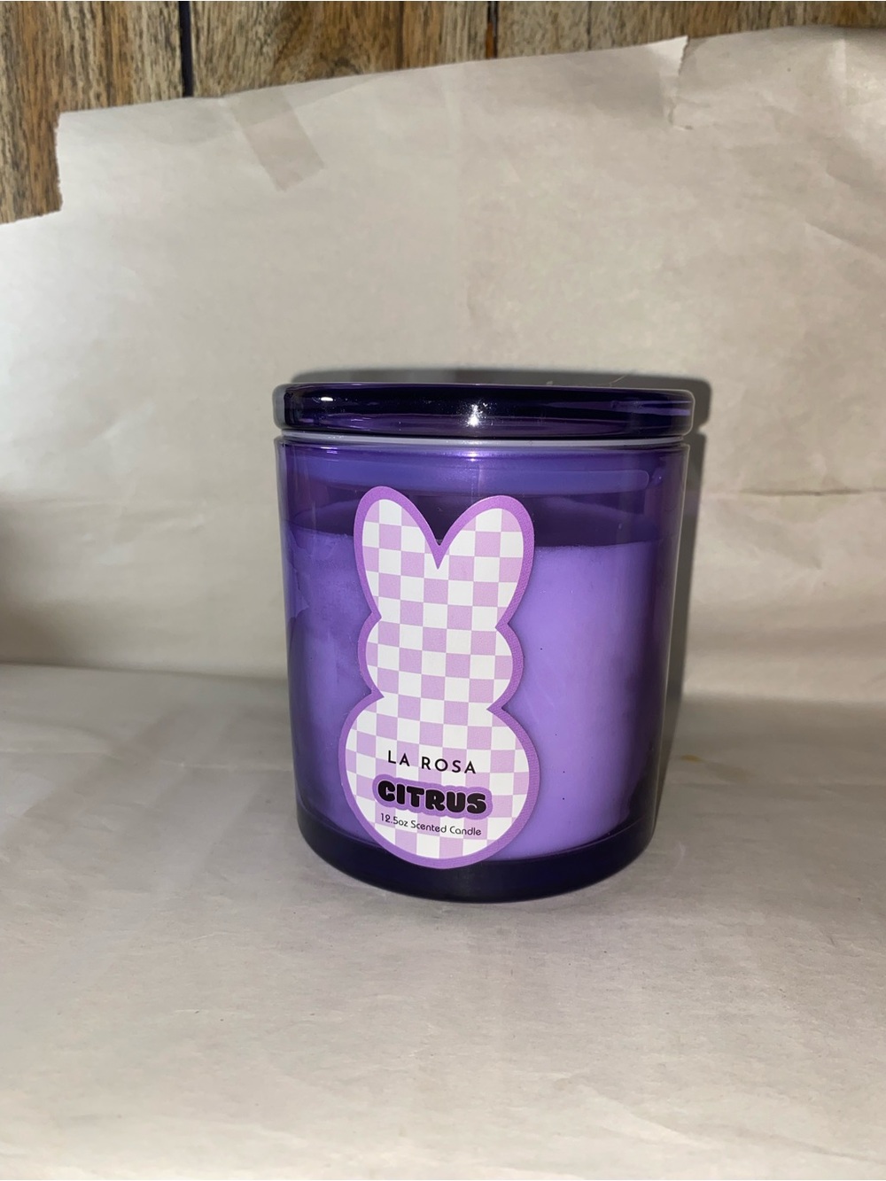 La Rosa Citrus Scented Purple Bunny Candle